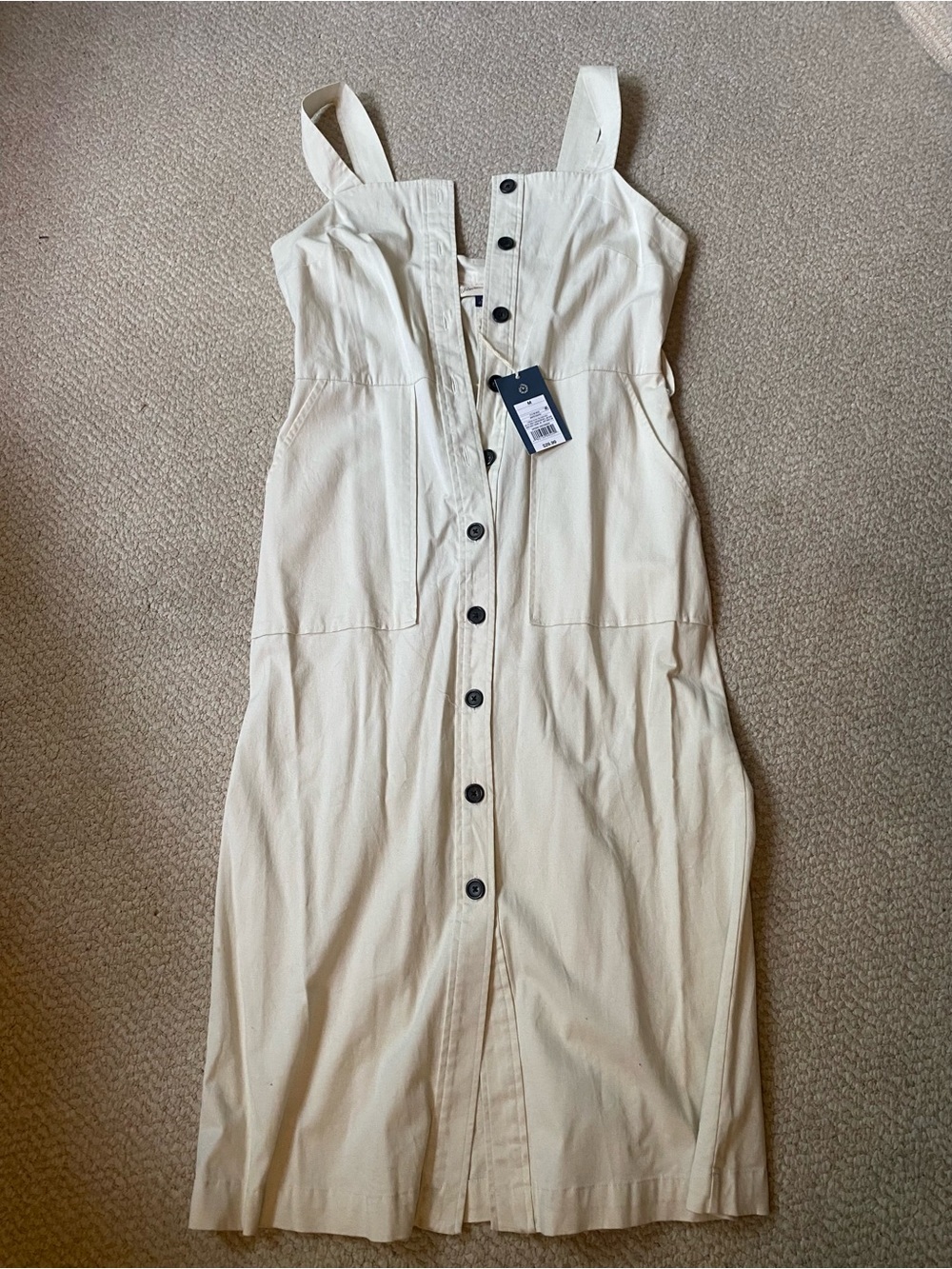 Universal Thread Cream Button-Front Midi Dress